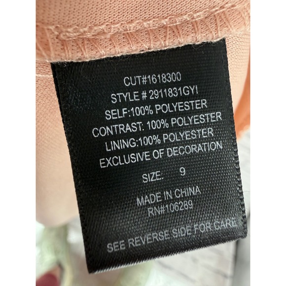 Trixxi Blush Pink Rosette Maxi Dress Rhinestone Sweetheart Formal Prom Size 9 - Picture 11 of 13